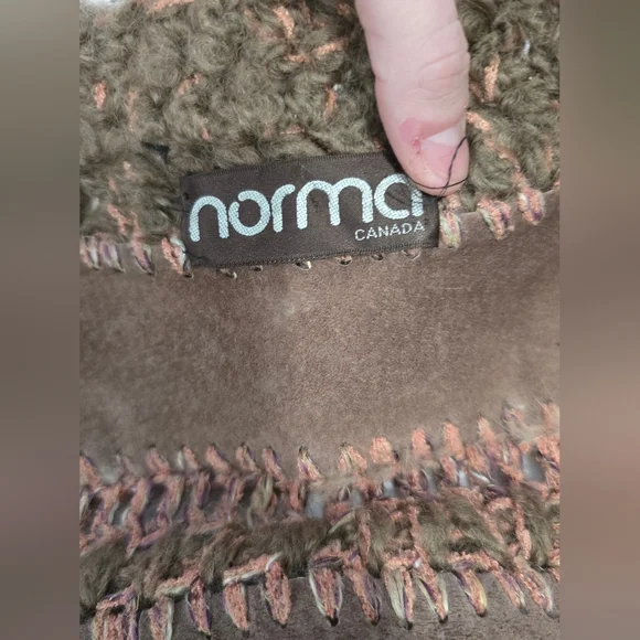 Vintage Norma Canada Womens Mink Fur Wool Yarn Coat Cabincore - Picture 11 of 11